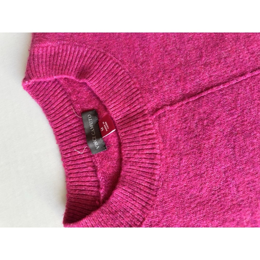 Vince Camuto Womens Pink Heathered Crewneck Seam Front Pullover Sweater Size M - Picture 7 of 10